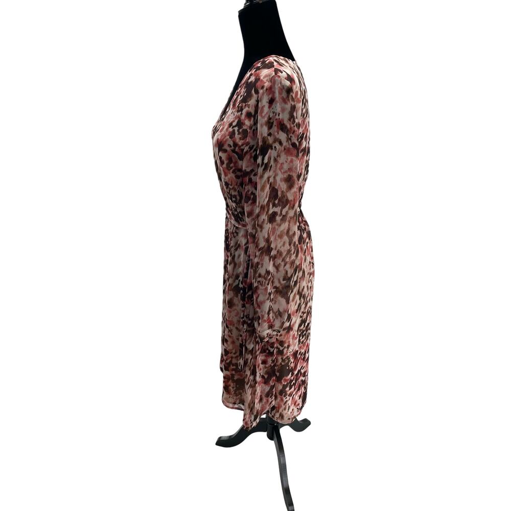 Coldwater Creek Pink Animal Print Wrap dress Size 12 - Picture 2 of 5